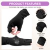 Bettinay 3 Pairs Compression Gloves, Non-slip Fingerless Gloves Women Men