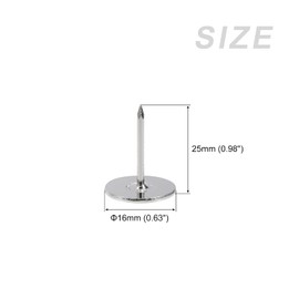 METALLIXITY Upholstery Nail Tacks (16x25x1.2mm) 40Pcs, Iron Flat Head Push Pins - for House Construction, Home Kitchen Furniture, Silver Tone