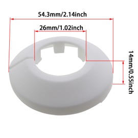 KKUANG 8PCS Type 25 Pipe Decorative Cover Snap-on Pipe Plastic Cover Plumbing Heating Pipe Round Cover for 0.98inch/25mm Pipe Water Pipe Angle Valve Faucet Drainage Pipe White