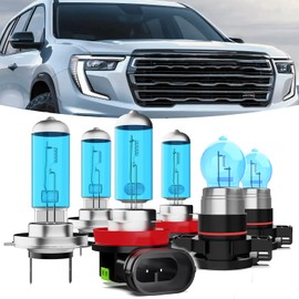 TTDBDAN Headlights Fit For GMC Acadia 2007-2012 Halogen Headlight Bulbs,H7 High Beam+ H11/H8/H9 Low Beam+ h16 Fog Light Combo,Plug And Play,Pack of 6 (GMC Acadia 2007-2012)