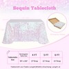 B-COOL 50x102 Inch Iridescent White Sequin Payette Tablecloth Glitter Rectangle