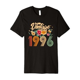 30 Years Old Born In 1996 Floral 30th Birthday Gifts Women Premium T-Shirt