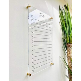 Large Clear Acrylic To Do List for wall | Dry-Erase Message White Board Calendar Wall Mounted Office Home Family Organization Tools Must Haves School Kids Adult Mom Teen Monthly Weekly ADHD Tools