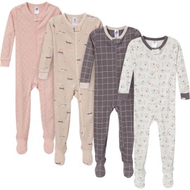 Gerber Baby-Boys 4-Pack Footed Pajamas, Dog