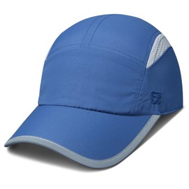 GADIEMKENSD Women Quick Dry Running Hat Reflective Baseball Cap Breathable Mesh UPF 50+ Summer Cap Lightweight Soft Ponytail Hats for Hiking Golf Tennis Outdoor Sports Blue XL