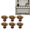 6Pcs Cabinet Knob Rose Flower Shape Delicate Ceramic Knob for