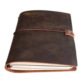 newestor A5 Travelers Notebook with 3 Lined Inserts - Leather Personal Organi...