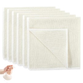 Straining Cloth, 50 x 50 cm, Cheese Cloth, Washable Muslin Cloth, Filter Cloth, Reusable for Straining Juice, Cheese, Tea, Nut Milk, Soup, Yoghurt Tofu (Pack of 6)
