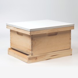 Stoney Acres Beekeeping Hive Kit, Includes 1 Deep Box with 10 Frames, Telescoping Metal and Inner Cover, Screen Bottom, Assembled Wood, Amish Made