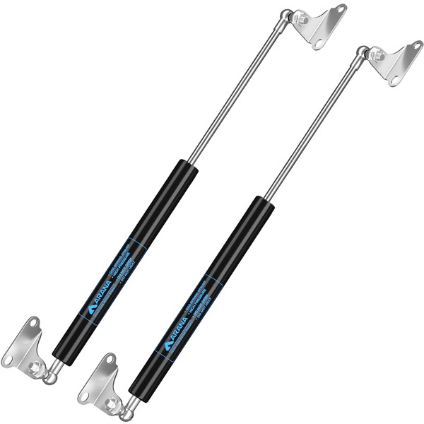 ARANA 15 inch Lift Support Struts Gas Spring Shocks 300 N/67 LB Per Prop for RV Bed Floor Hatch Trap Door TV Cabinet Heavy Duty Box Lid Window Camper Shell with L Mounts 2Pcs (Support Weight 55-75lb)