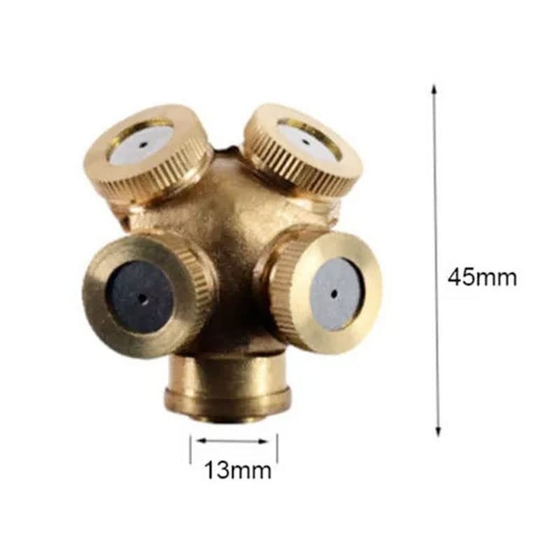 Acxico 2 pcs 4 Hole Brass Spray Misting Nozzle Garden