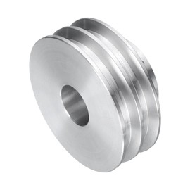 QUARKZMAN V-type pulley 18 mm bore 60 mm outer diameter double groove aluminium alloy for motor shaft drill 6 mm (1/4 inch) PU moulding tape
