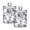 senya Clear Plastic Jars Cotton Swabs Cans, Bulldog Dog Paw