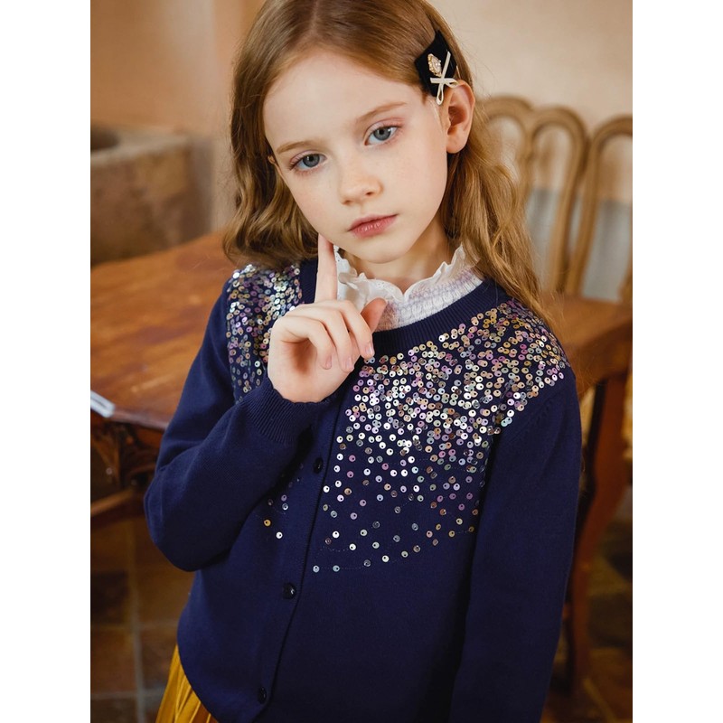 Rolanko Girls' Bolero Cardigans, Long Sleeve Cotton Basic School Clothing,