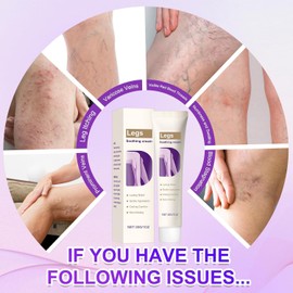 Soothing Leg Cream – varicose veins cream, Varicose & Spider Veins Relief, Natural Plant-Based Formula, Cooling Gel for Leg Pressure & Discomfor 1OZ (2pcs)