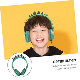 jojofuny Boy Girl Headset with Mic Soft Comfortable Dinosaur Design Volume Limiting Headphones for Boy Girl Compatible with Mobile Phones and Computers