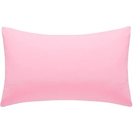 4x Pack Polycotton Plain Dyed Housewife 2 Pair of Pillowcase - Easy Care Machine Washable - Standard UK Size Pillow Case 50x75cm (Pink)