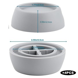 Pack of 4 Vibration Damper Washing Machine, Vibration Damper Washing Machine, Anti-Vibration Feet Foot Pads, Foot Damper for Washing Machines, Dryers, Rubber Feet (Grey)