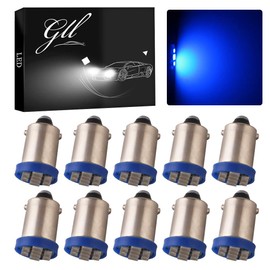 Grandview BA9 BA9S 53 57 1895 64111 White Car Vehicle BA9S Blue Super Bright LED Bulbs Used for Side Door Courtesy Lights Map Lights - Pack of 10