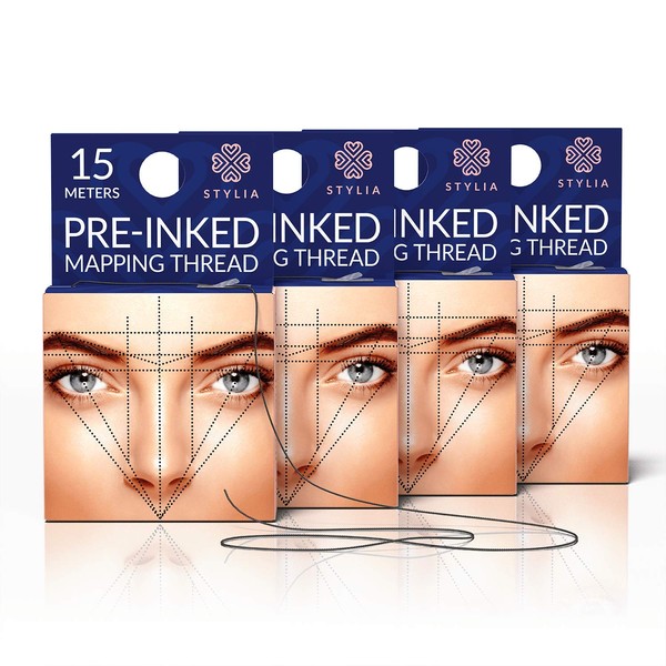 Microblading Supplies Pre-Inked Eyebrow Mapping String – 60 Meters - Ultra-Thin, Mess-Free Thread, Create a Crisp, Spot-on Brow Map Every Time – Hypoallergenic, Cosmetic Grade For Permanent Makeup