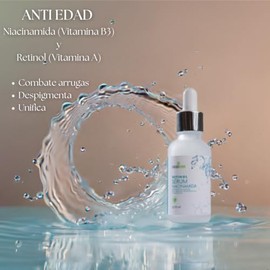 Serum facial ANTI IMPERFECCIONES, de NIACINAMIDA con RETINOL y Avena, elimina textura y marcas en la piel por acné y edad, 30ml