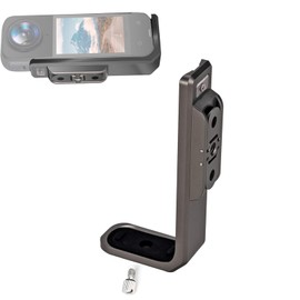 LICHIFIT Horizontal Bracket for Insta360 X4 Action Camera, Aluminum Alloy L Bracket 90 Degree Cross Support Bracket with 1/4" Screw Hole and Foldable Two Prong Interface Adapter