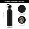 Volhoply Black Stainless Steel Water Bottles,24 Ounce Vacuum Insulated Double