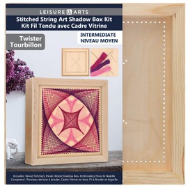Wood Stitched String Art Kit with Shadow Box Twister - Adult or Kids Craft - Craft Kits for Teens - String Art kit for Adults - 3D String Art - 3D String Art kit for Kids - 10.75"