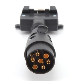 7 Pin Round Male Plug to 7 Pin Flat Female Socket Trailer Plug Adapters Round Male to Flat Female Trailer Connector For Caravan Boat, Trailer Adapter