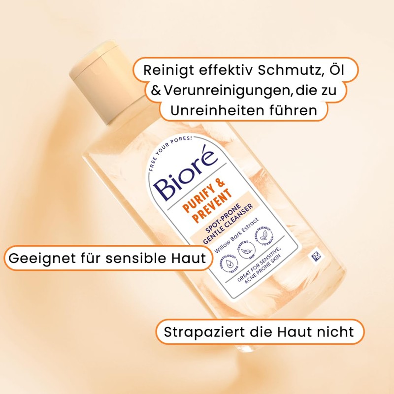 Biore Purify & Prevent Gentle Wash Gel 200 ml Suitable