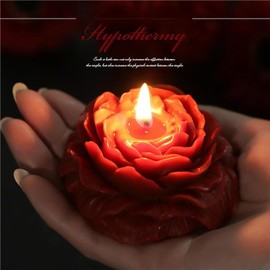 4 Pcs Low Temperature Candles Wine Red Red Pink White Peony Flower Shaped Scented Adult Low Heat Body Safe Wax Play