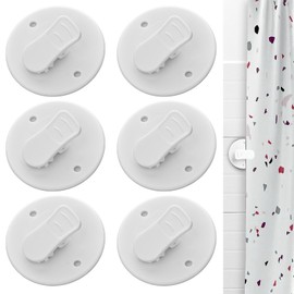 6 Pcs Shower Curtain Clips Self Adhesive Shower Splash Clips for Curtain Shower Curtain Weight Clip, Fix Shower Curtains and Curtains