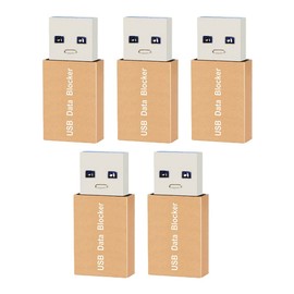 Aswalling 5PCS USB Data Blocker Charge-Only USB Blocker Adapter for Blocking Data Sync Protect Against Juice Jacking Gold