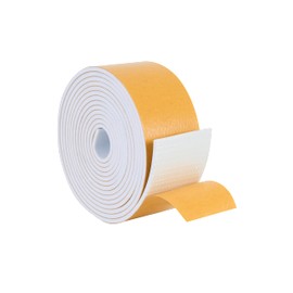 High Density Foam Weather Stripping Door Seal Strip Insulation Tape Roll for Insulating Door Frame, Window, Air Conditioner | Self Adhesive Sealing Weatherstrip (2 in x 1/16 in x 10 Ft, White)