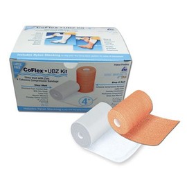 CoFlex 8840UBZ-TN Unna Boot and Cohesive Bandage with Zinc Box of 8 Sets, 4", 6 yds, Zinc, Latex Free