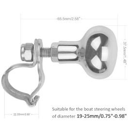Spinner del volante, perilla universal del volante de acero inoxidable 316 Boosters auxiliares Bola suicida Mango eléctrico Accesorio de barco