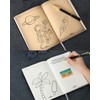 FEIDIAO Vintage Map Embossed Leather Notebook Travel Journal-Daily Notepad-Business Notebook-Drawing