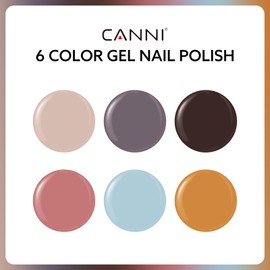 CANNI 6 Colors 9 ML Hema-Free Dark Red Gel Polish Set, Deep Cherry Red Burgundy Gel Nail Polish Blood Wine Red Color Kit, Soak Off LED Nail Gel Manicure Kit DIY at Home Salon Gifts