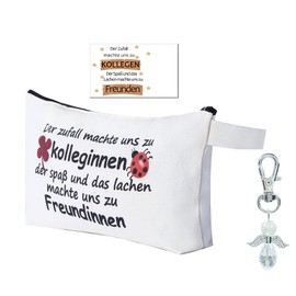 MKISHINE Gift Colleague Bag + Guardian Angel Keyring for Colleague, Office Gift for Work Colleague for Birthday or Farewell, Gift for Retirement Colleague, Colleague