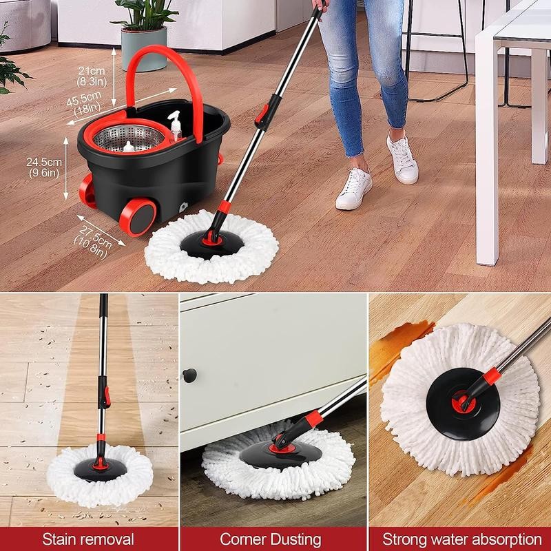 Plus Spin Mop Bucket System, 360° Spin Mop Bucket Set