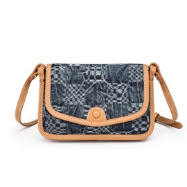 TAOSITUE Small Denim Shoulder Bag for Women Denim Handbag Shoulder Bag Design for Women, Grid