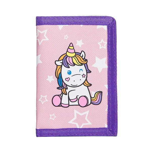 Leyeve wallet,Kids Christmas gifts,Birthday Gifts Wallet,Kids Wallets for Girls,RFID Trifold Canvas Outdoor lovely cartoon Wallet for Kids-Wallet with Magic Sticker - Unicorn