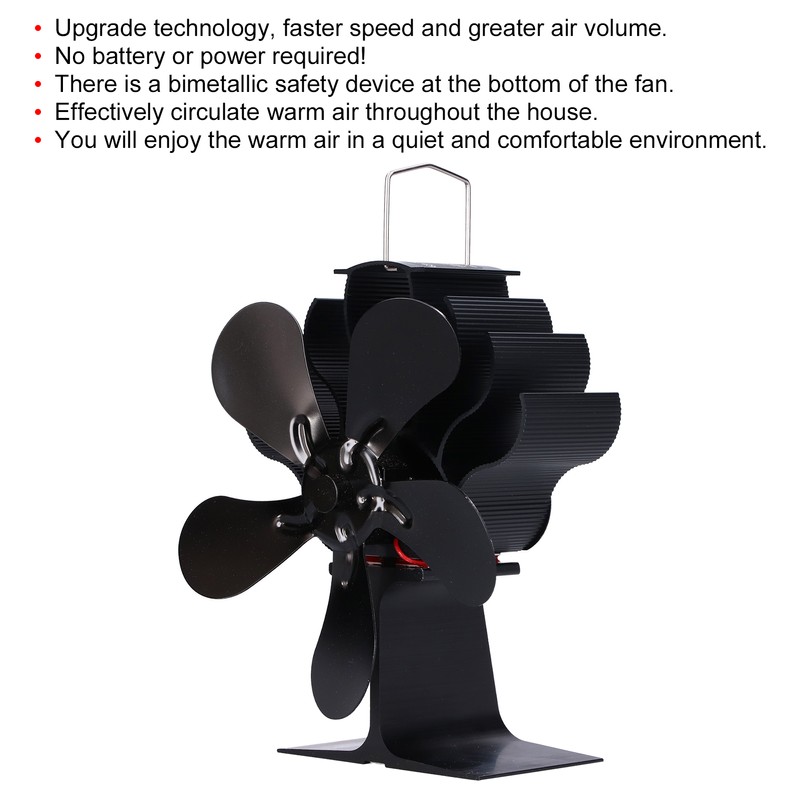 Stove Fan Single Head 5 Blade Wood Burning Fireplace Fan
