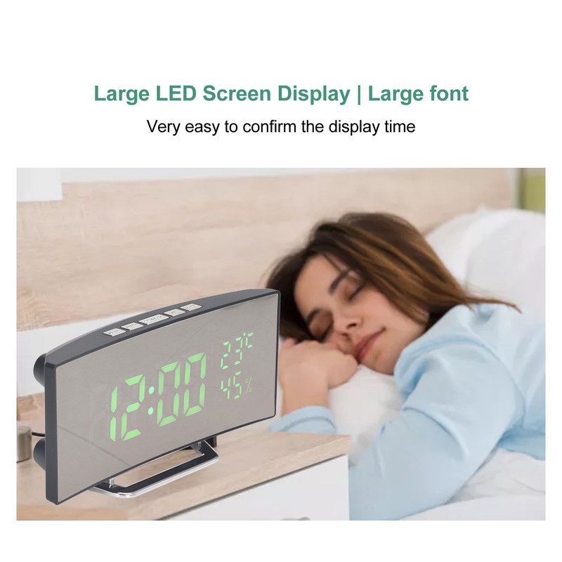 LED Digital Clock 3 Level Brightness Snooze USB Battery Powered