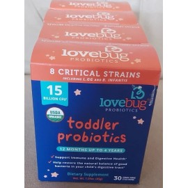 Lovebug 4x Lovebug Organic Toddler Probiotic packets total 120 stick packs Women Owned