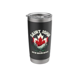 Saint John New Brunswick Vacation Souvenir Canada Flag Leaf Stainless Steel Insulated Tumbler