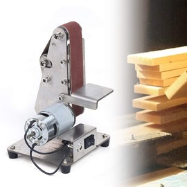 Mini Belt Sander, Electric Power Belt Sanders with 10pcs Sand Belts Metal Grinder Knife Making DIY Vertical Sand Belt Machines for DIY Wood Working Edge Polishing (775 Spindle Motor)