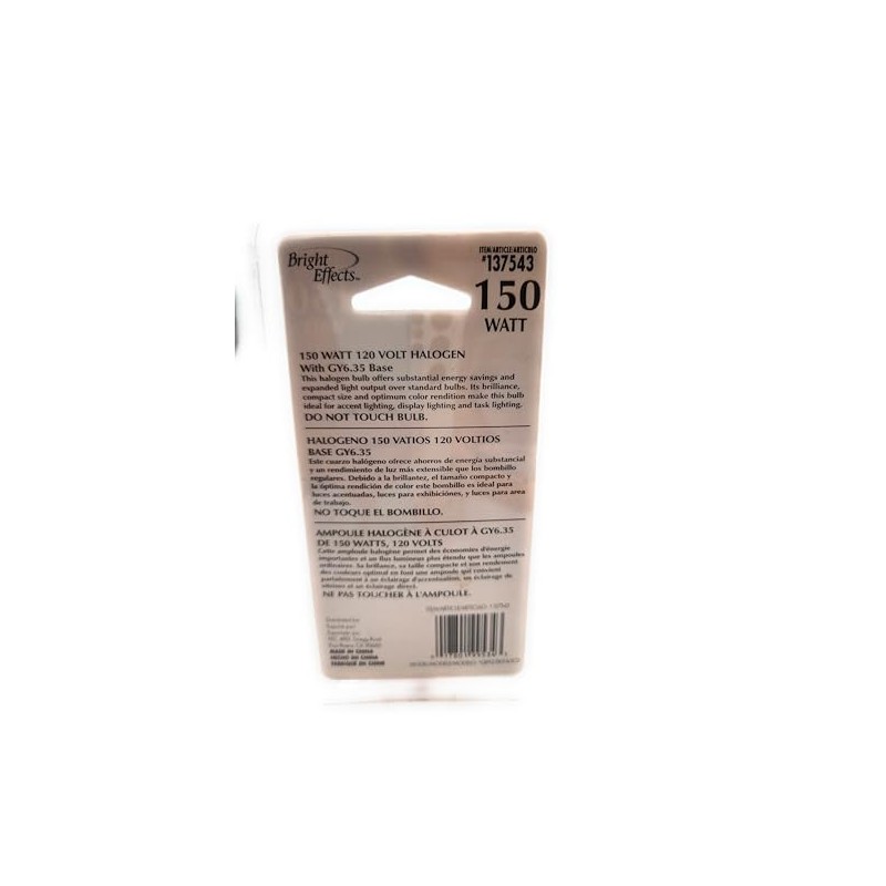 150 Watt 120 Volts Halogen GY6.35 Base