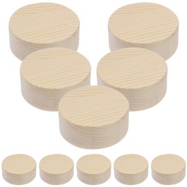 ULTNICE 10pcs Unfinished Pine Wood Round Wooden Blocks DIY Craft Wood Slices (2in)