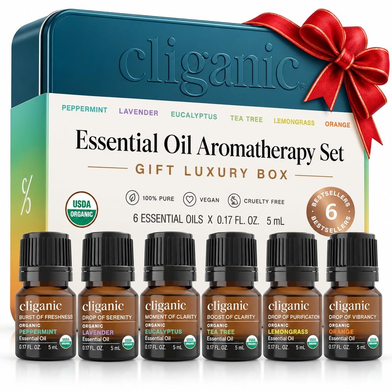 Cliganic Set de 6 Aceites Esenciales Orgánicos The Essentials 15